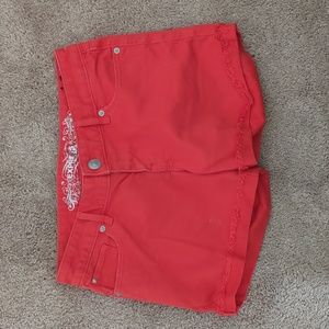 Mid rise jean shorts